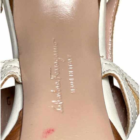Salvatore Ferragamo Canvas & Leather Platform Sandals | Italy | Size 7 - Picture 11 of 14